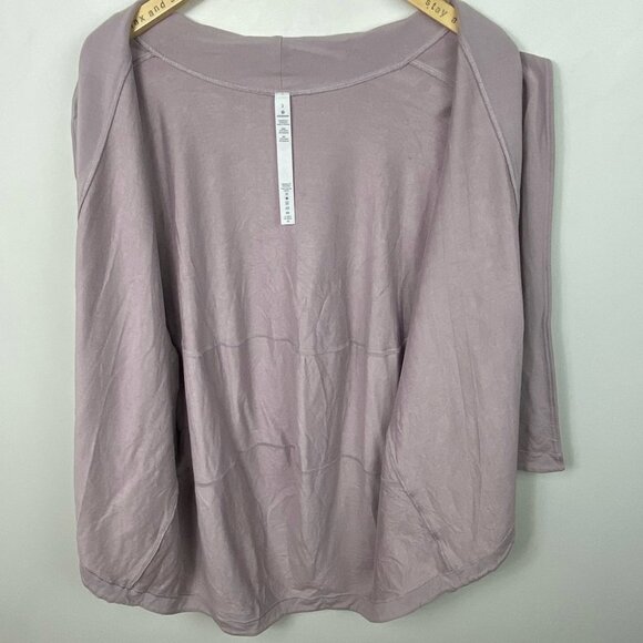 Lululemon Back In Action Oversized Wrap Blush Pink Knit Modal Terry Sweater 2 - Picture 8 of 11